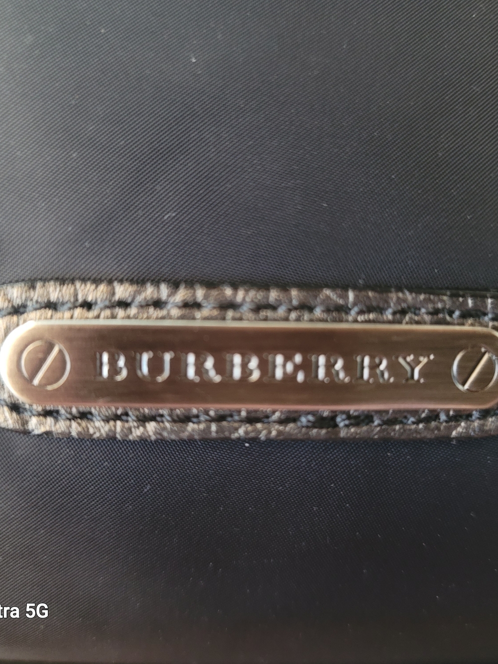 Burberry Black Shoulder Bag with Gold Plaque